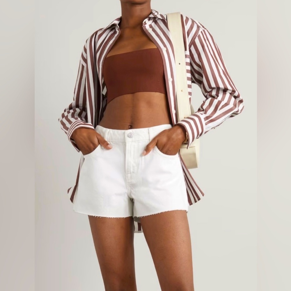 FRAME Le Grand Garcon frayed denim shorts 🩳